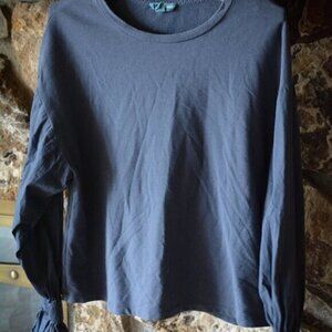 Fleur Bleu top Small Flowy  muted blue top